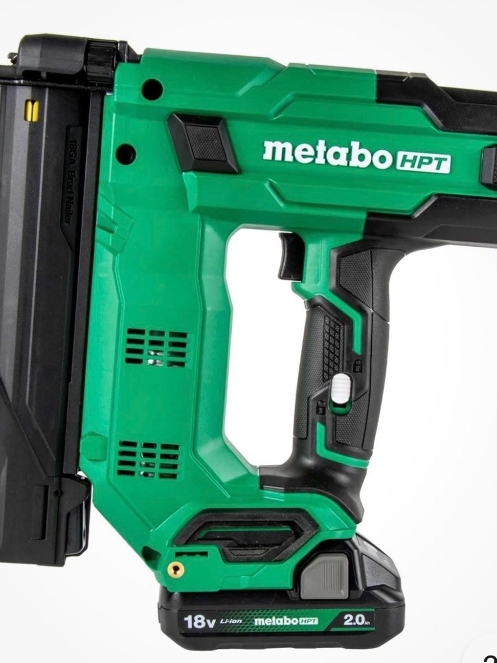 Metabo HPT 18V Green Cordless Brad Nailer with one battery